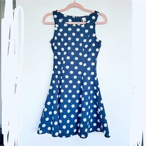 H&M Fit & Flare Classic Polka Dot Dress - Sz 2 / XS